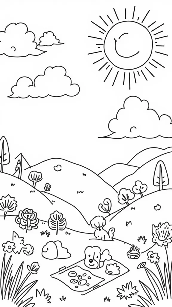 sunny day coloring page